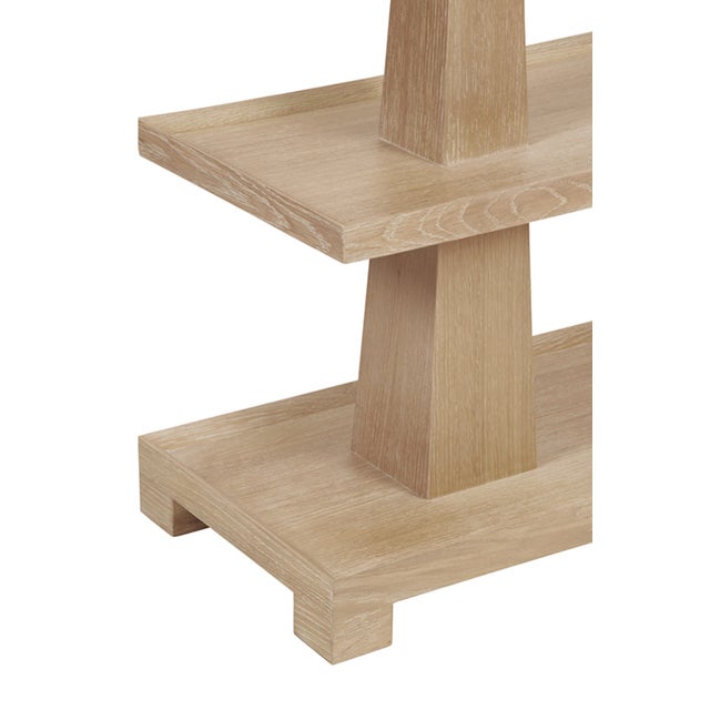 Not Yet Made - Made To Order Matthew Izzo Home Lowen Cerused Oak Three Tier Column Console Table For Sale - Image 5 of 7