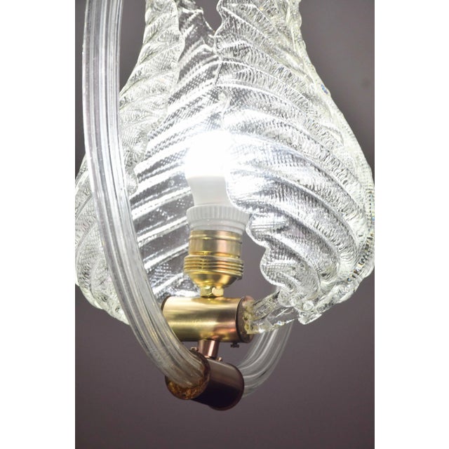 Art Deco Lovely Transparent Art Decò Barovier E Toso Pendant Light Murano Glass, 1940s For Sale - Image 3 of 14
