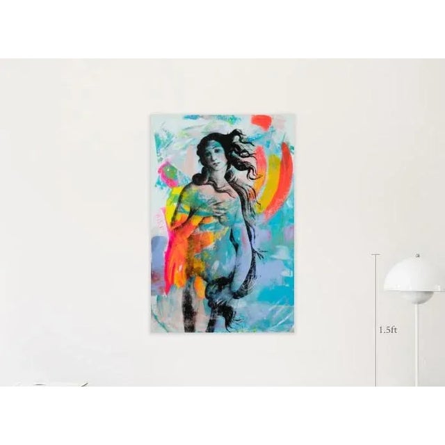 Venus Pop Art Portrait on Wood. Ready to hang. Artist signature at the back. 24x36 inches.