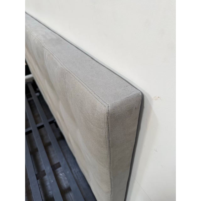 Gray King Size Restoration Hardware Modena Tufted Platform Bed Frame For Sale - Image 8 of 12
