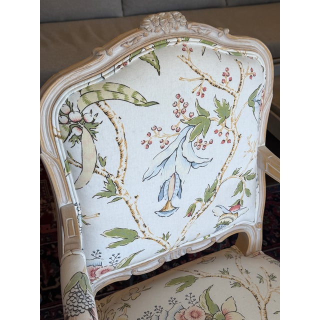 Louis XV-Style Floral Upholstery Armchairs, Pair For Sale In San Francisco - Image 6 of 18