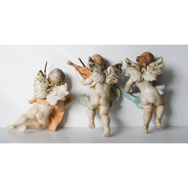 Figurative Italian Christmas Holiday Cherub Ornaments S/3 For Sale In Los Angeles - Image 6 of 6