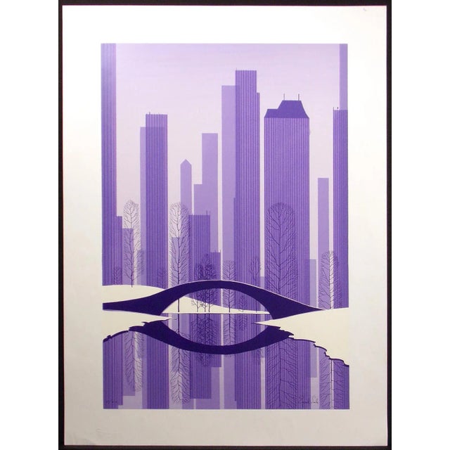 Eyvind Earle "Central Park" Hand Signed Serigraph Fine Art New York For Sale In Denver - Image 6 of 6