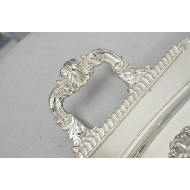 Vintage Victorian Silver Plated Meat Serving Platter Tray W/ Covered Dishes For Sale In Philadelphia - Image 6 of 18