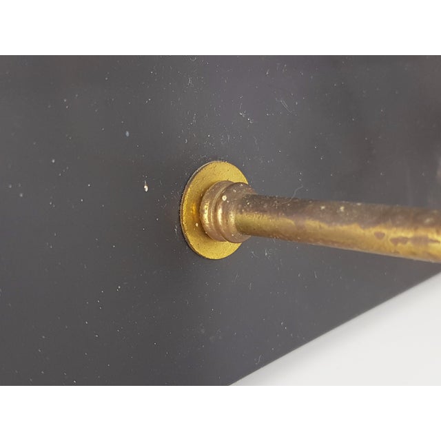 Black Metal, Brass & Opaline Glass 4-Light Wall Lamps, 1950s, Set of 5 For Sale - Image 13 of 15