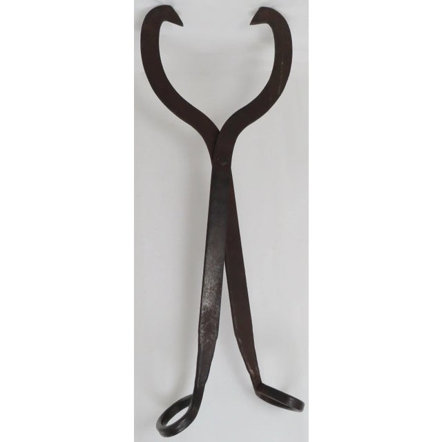 Late 19th Century Large Antique Authentic Boston & Maine Railroad Wrought Iron Block Ice Tongs For Sale - Image 5 of 13