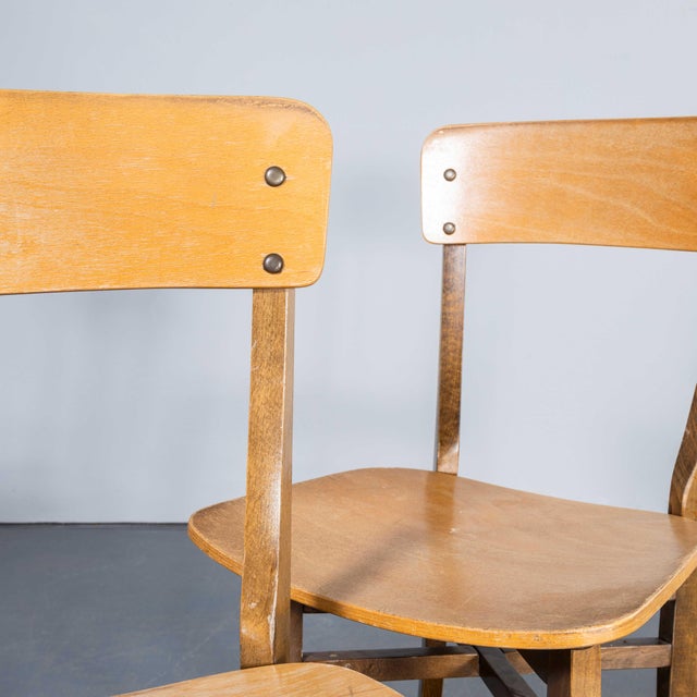 Vintage French Chapel Dining Chairs, 1950s, Set of 6 For Sale - Image 3 of 11