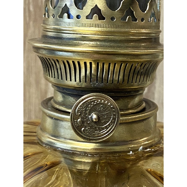 Antique Art Nouveau Kerosene Oil Column Lamp from HS, France, 1900s For Sale - Image 4 of 12