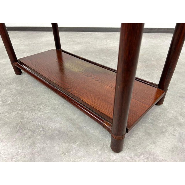Brown Mid-Century Modern Bamboo Side Table from Gervasoni, 1970s For Sale - Image 8 of 12