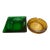 Set of Two Vintage Mid-Century Modern Ashtrays/Forest Green and Golden Amber For Sale