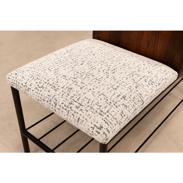 Bench with drawer in Rosewood, Fabric & Metal, Geraldo de Barros, 1950s - Lot 359B For Sale - Image 14 of 17