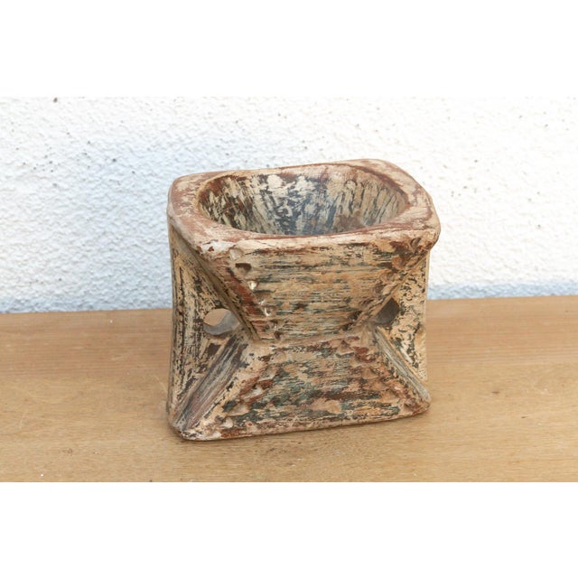 Textured Verdigris Farmhouse Bijani Artifact For Sale - Image 4 of 6