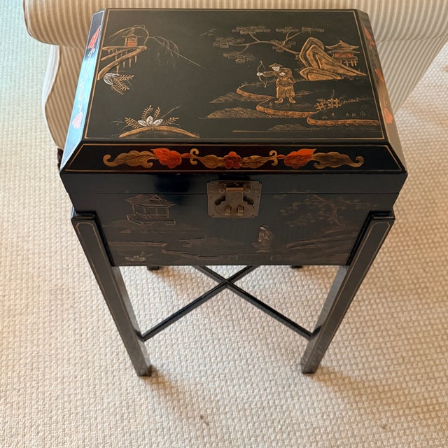 Black Maitland Smith Hinged Box Table For Sale - Image 8 of 8