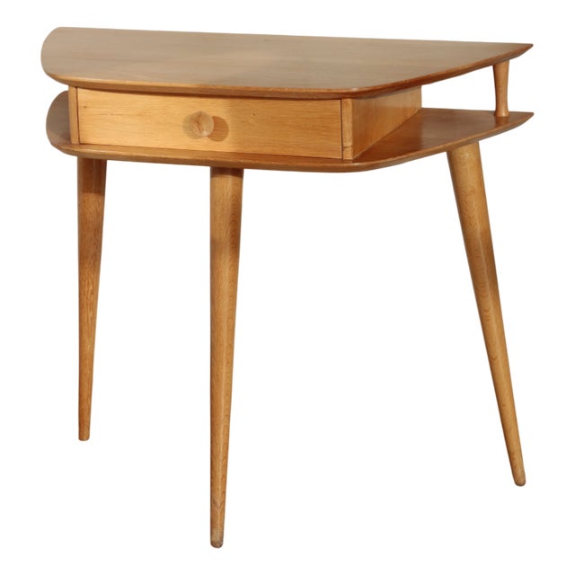 Vintage Oak Tripod Console Table, 1960s For Sale