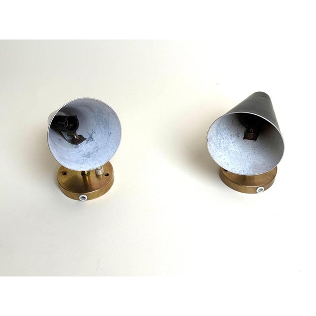 Scandinavian Modern Wall Lamps with Adjustable Cone Shades, 1960s, Set of 2 For Sale - Image 13 of 18