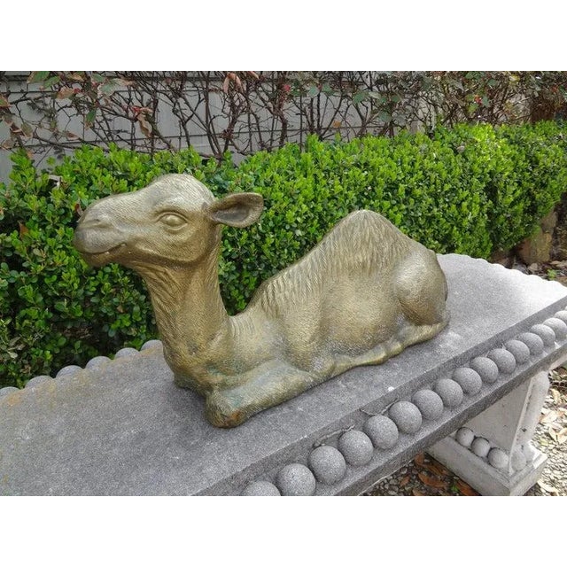Hollywood Regency Brass Camel Statue For Sale - Image 9 of 13