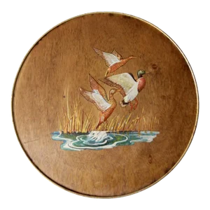 Vintage 70s Hand Painted Ducks Venee Tin