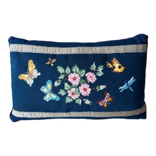 Vintage Needlepoint Pillow For Sale