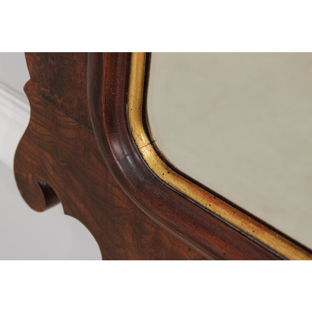 Wood Henredon Chippendale Burl Elm Hanging Mirror For Sale - Image 7 of 15