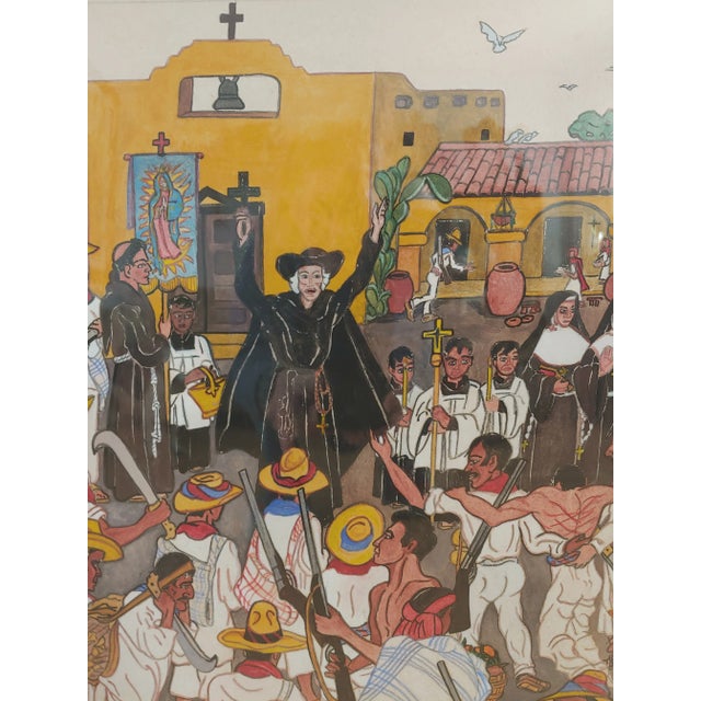 Here's a unique and captivating pencil/watercolor painting of the Cry of Dolores, which was the beginning of the Mexican...