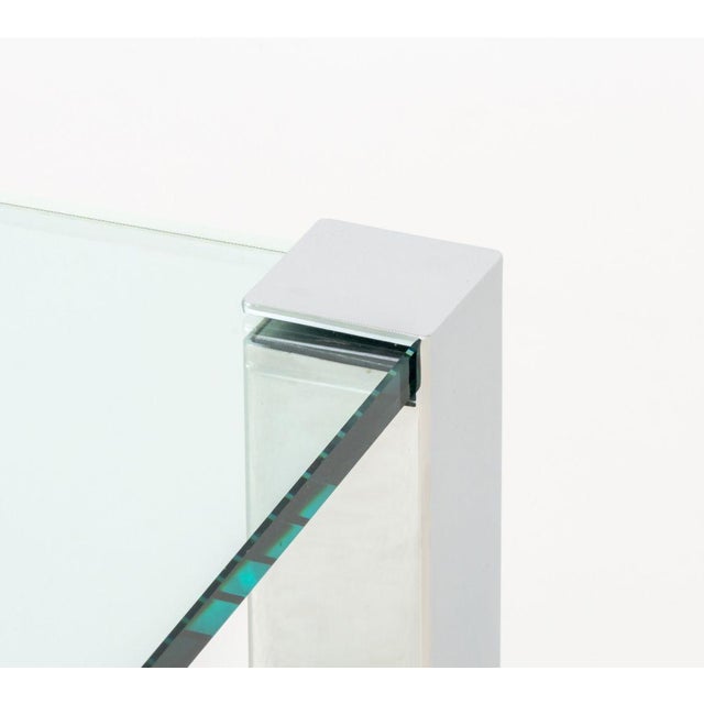 Italian Chrome and Glass Top Coffee Table For Sale In New York - Image 6 of 7