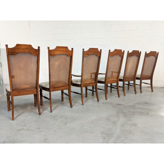 Vintage Broyhill Cane Back Dining Chairs Set of 6 Chairish