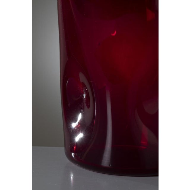 Empoli Glass Vase in Ruby Red, Italy, 1950s For Sale - Image 4 of 10