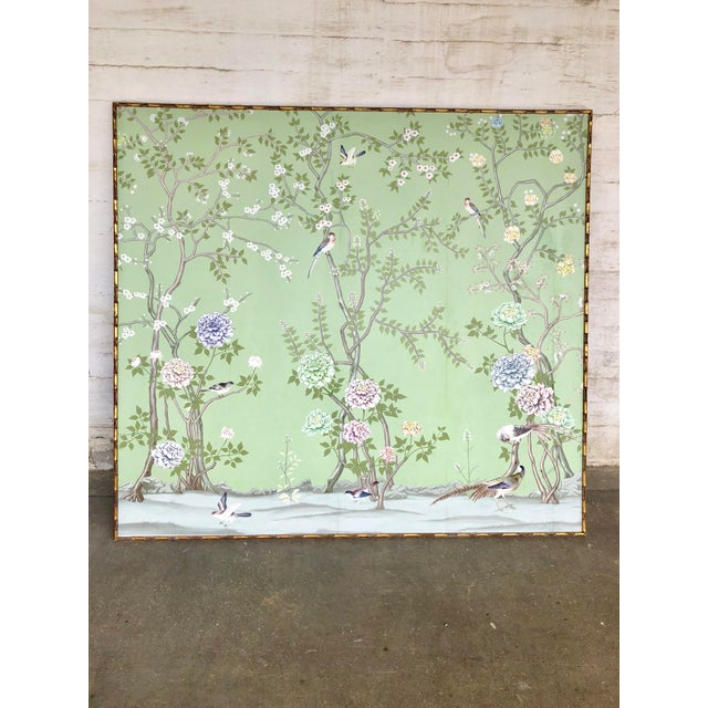 Framed Chinoiserie Wallpaper Panel | Chairish