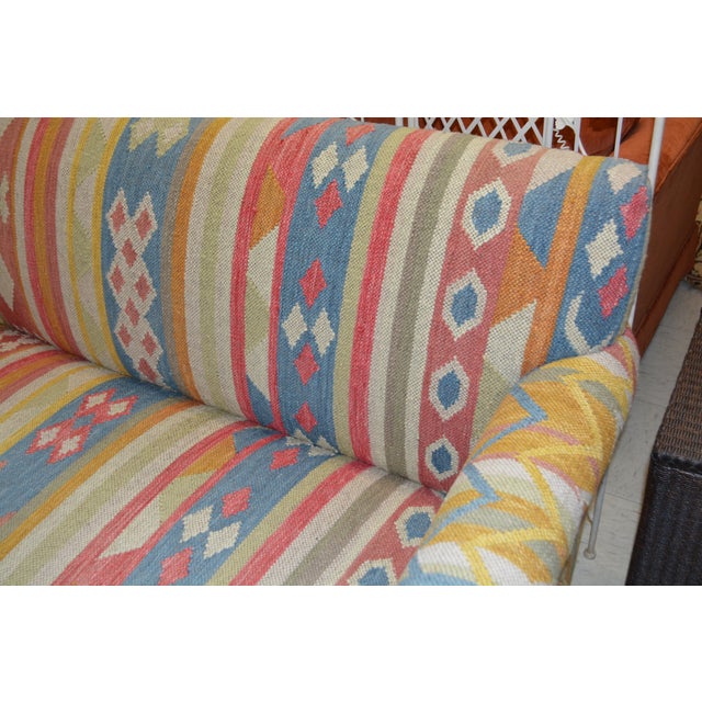 Sundance Kilim Wool Colorful Southwest Loveseat / Sofa Entry Bench Seat For Sale - Image 10 of 14