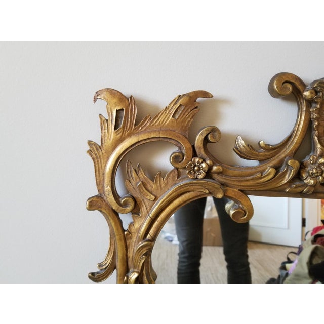 Rococo Antique Carved Gilt Rococò Style Wall Mirror For Sale - Image 3 of 6