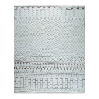 4x6 Jasmine Moroccan Ivory Floral Traditional Hand Knotted Wool Carpet Rug For Sale
