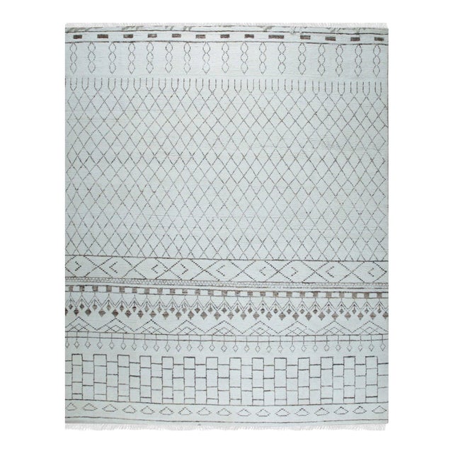 4x6 Jasmine Moroccan Ivory Floral Traditional Hand Knotted Wool Carpet Rug For Sale