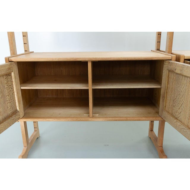 1960s Danish Freestanding Oak Bookcase attributed to Henning Kjærnulf for Nyrup Møbler, 1960s For Sale - Image 5 of 18