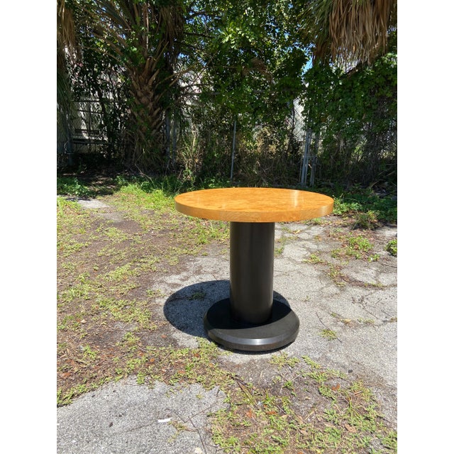 Wood Mid-Century Modern Round Olive Burl Center Table For Sale - Image 7 of 9
