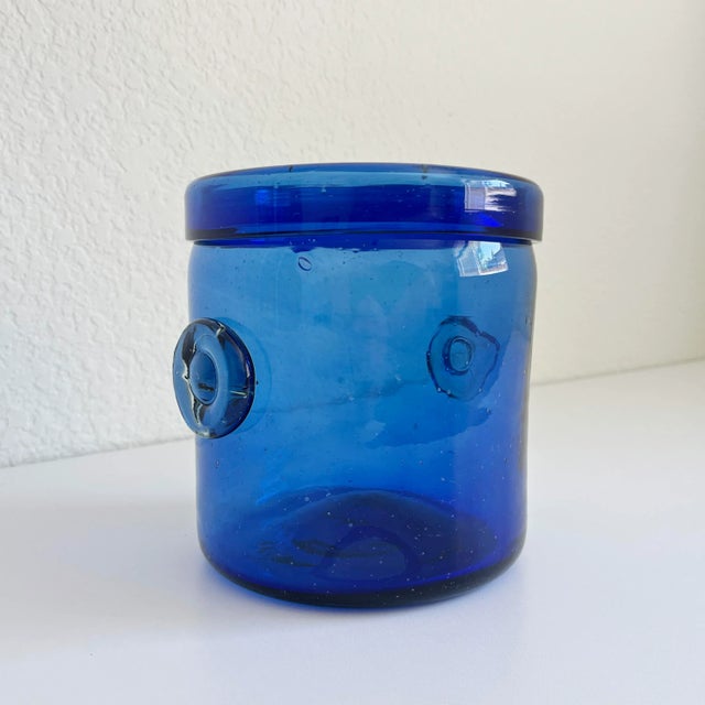 Mid-Century Modern Italian Cobalt Glass Wine Cooler Ice Bucket, Mid 20th C For Sale - Image 3 of 7