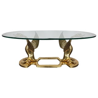 Brass Swan Coffee Table, Italy, 1960s For Sale