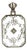 1930's 14k White Gold Camphor Glass and Diamond Filigree Pendant For Sale