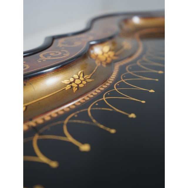 Maitland Smith Paint Decorated Carved & Gilt Tray Top Cocktail Coffee Table For Sale - Image 13 of 14