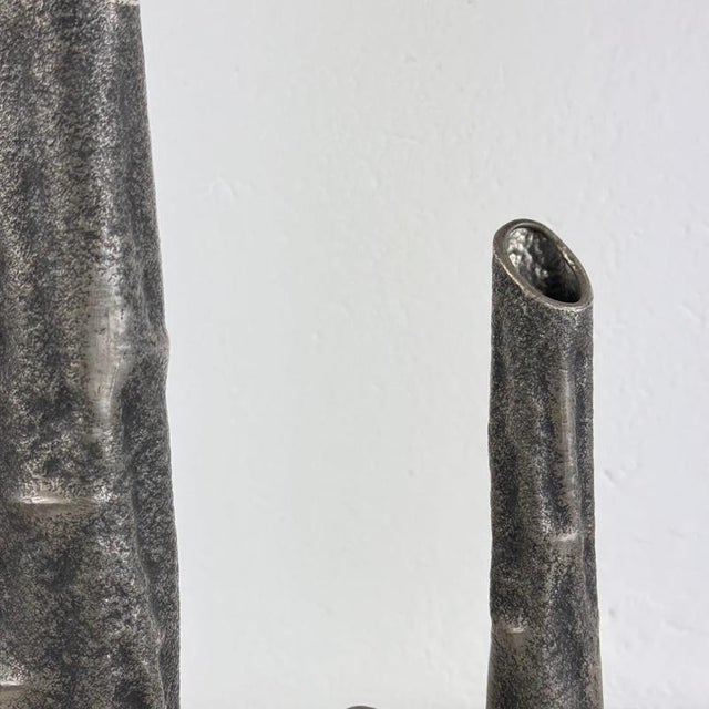 Metal Pewter Vases from MA CR, Italy, 1970s, Set of 3 For Sale - Image 7 of 14
