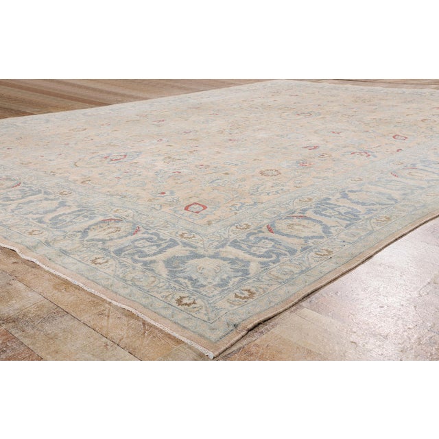 Beige Antique Persian Mashhad Rug, 09'09 X 13'02 For Sale - Image 8 of 10