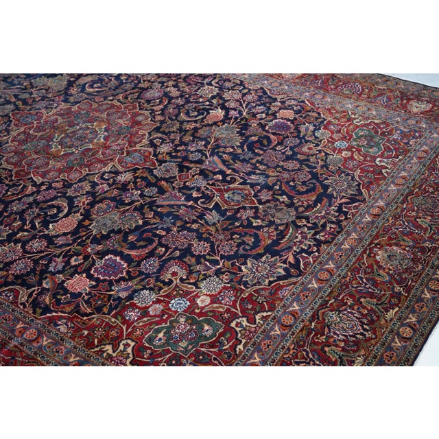 Vintage Persian Kashan Rug 9'6" X 11’6” For Sale - Image 4 of 9