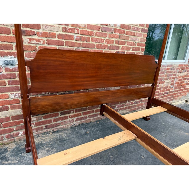Henkel-Harris King Size Wild Black Cherry Pencil Four-Poster Bed Frame For Sale - Image 16 of 18