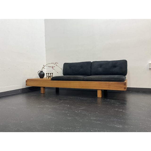 Mid-Century Modern French Bench in Elm in the style Pierre Chapo, 1950s For Sale - Image 16 of 18