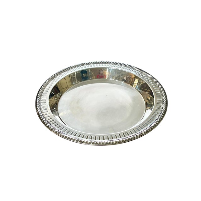 Mid Century Silver Plate Lazy Susan Tray For Sale - Image 4 of 15