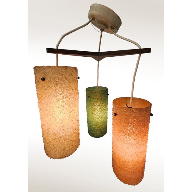 Mid Century Modern Fiberglass Hanging Light For Sale - Image 4 of 4
