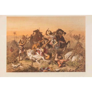 François-Constant Mès, Hunting of the Tiger, Lithograph, Late 19th Century For Sale