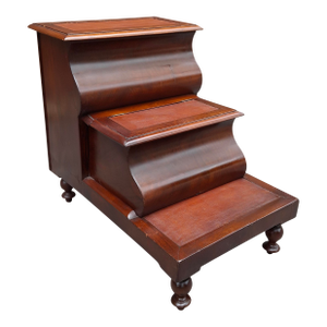 Regency Mahogany and Leather Inset Library / Bed Steps, Circa 1860s