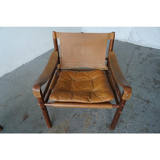 Pair of Arne Norell “Safari” Rosewood Lounge Chairs, Model Scirocco — Sweden, 1960s For Sale - Image 13 of 18