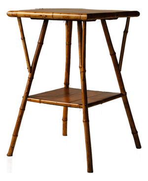 Bamboo Antique Table With Oak Shelves