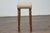 English 19th Century Petite Oak Stool with Turned Legs and Linen Upholstery For Sale - Image 4 of 7